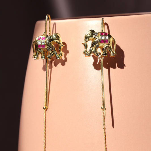 GAJRAAJ LEELA PEARL DANGLER EARRINGS