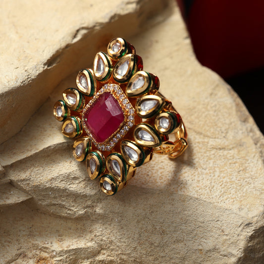 Antique Gold Floral Statement Ring