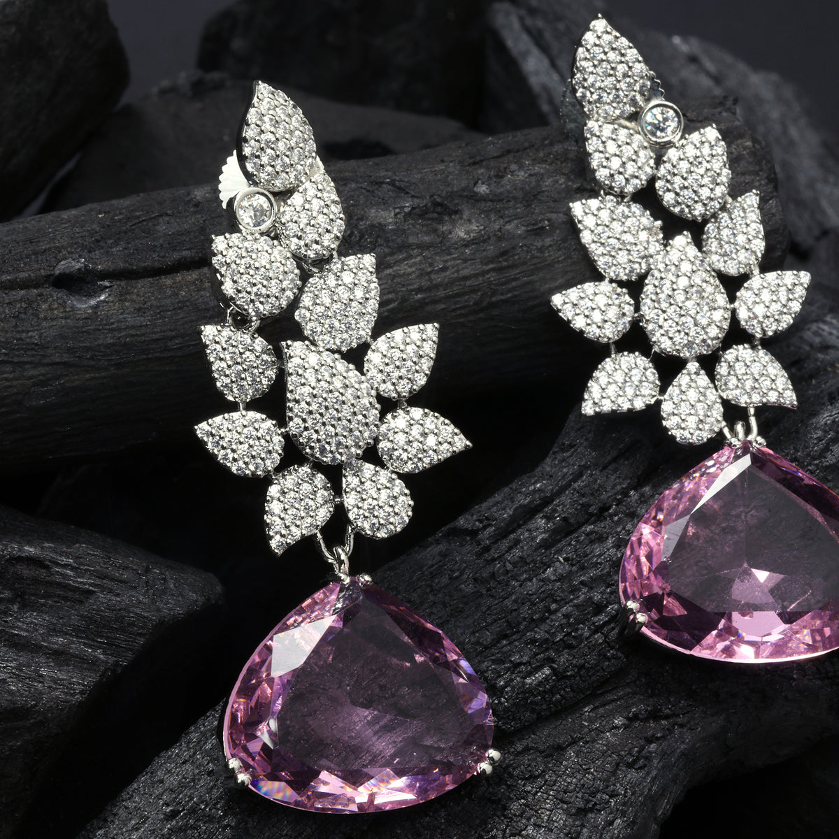 ROSE CASCADE CZ EARRINGS