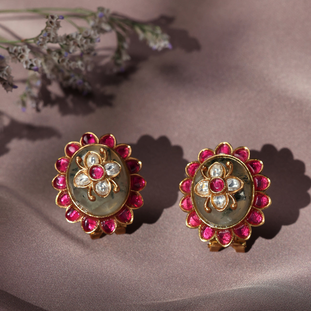 NOOR CZ BLOOM STUDS