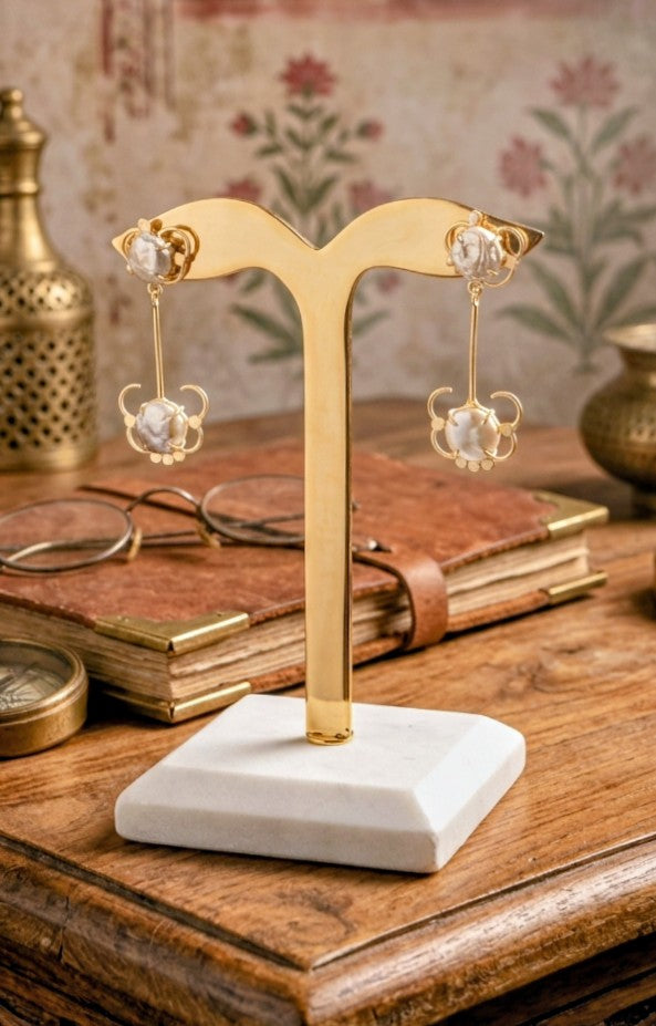 MOTHER OF PEARL BLOOM EARRINGS
