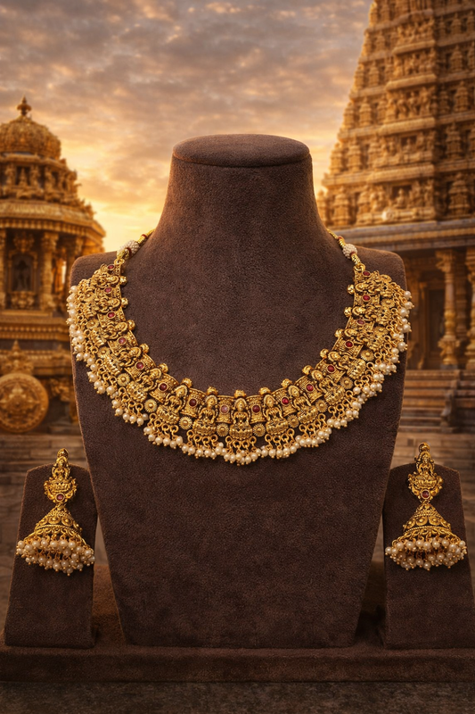 RAJESHWARI TEMPLE HERITAGE NECKLACE SET