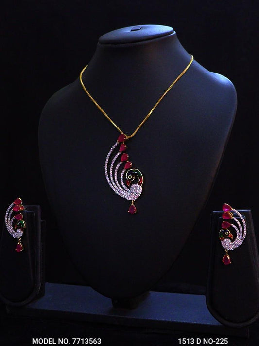PREMIUM CZ PEACOCK NECKLACE SET