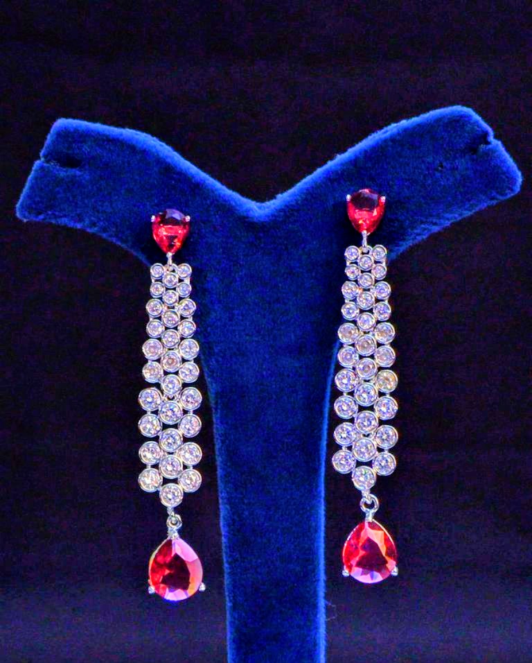 CRIMSON RADIANCE CZ EARRINGS