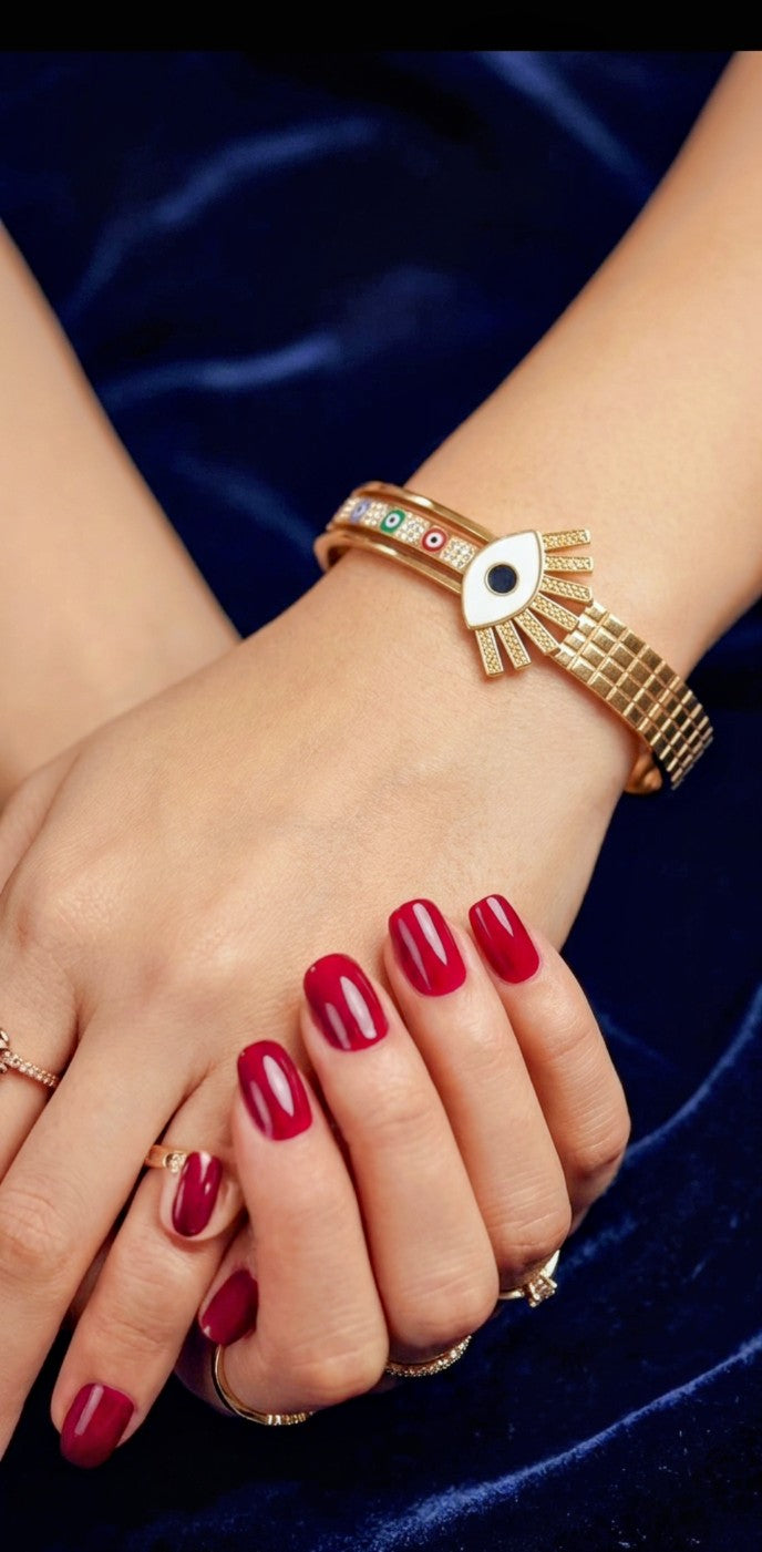 REGAL EVIL EYE BROAD BRACELET