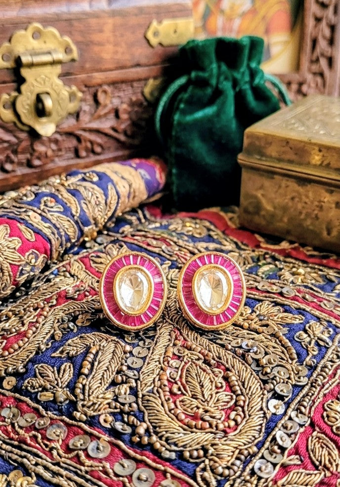 REGAL RUBY KUNDAN OVALS
