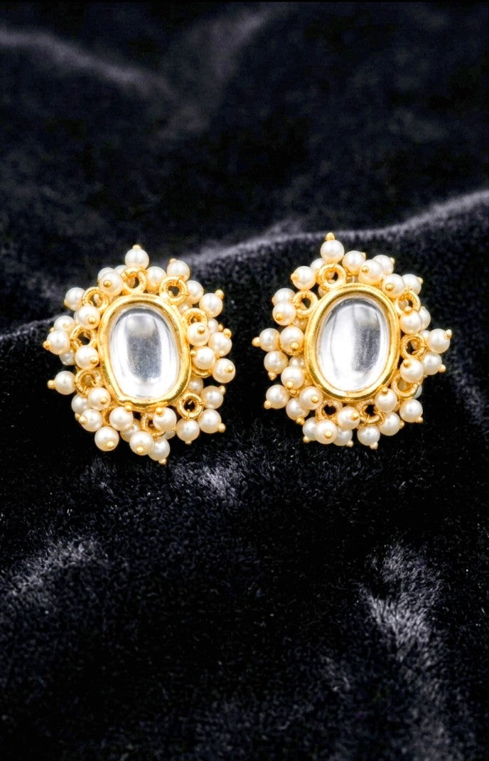 IVORY HALO KUNDAN OVALS
