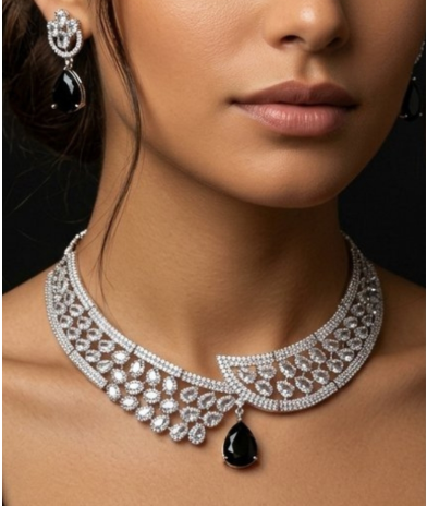 Leaf Choker & Earrings Set
