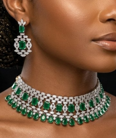 Choker Necklace & Earrings Set