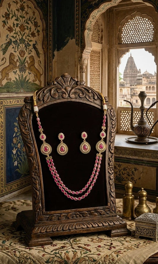 GULZAR RUBY CASCADE NECKLACE SET