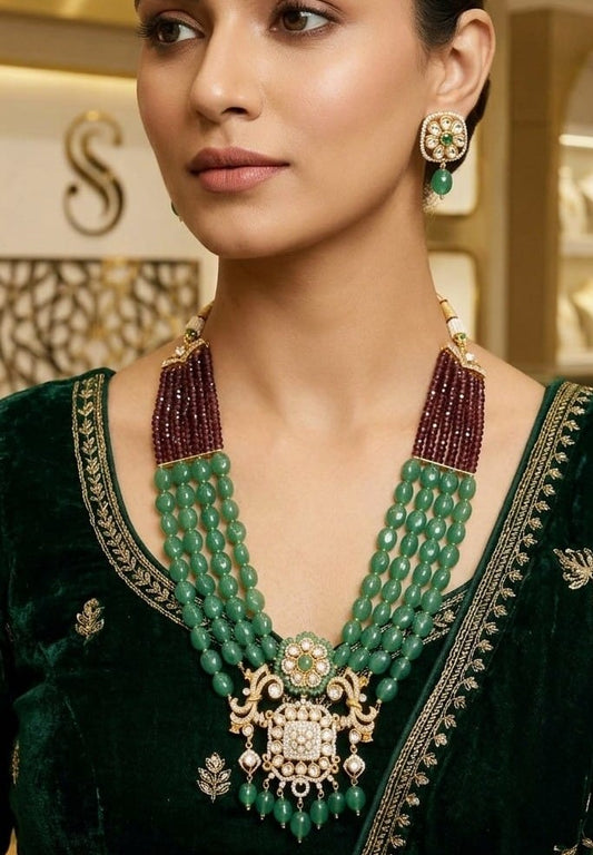 EMERALD ROYALE HERITAGE MOISSANITE NECKLACE SET