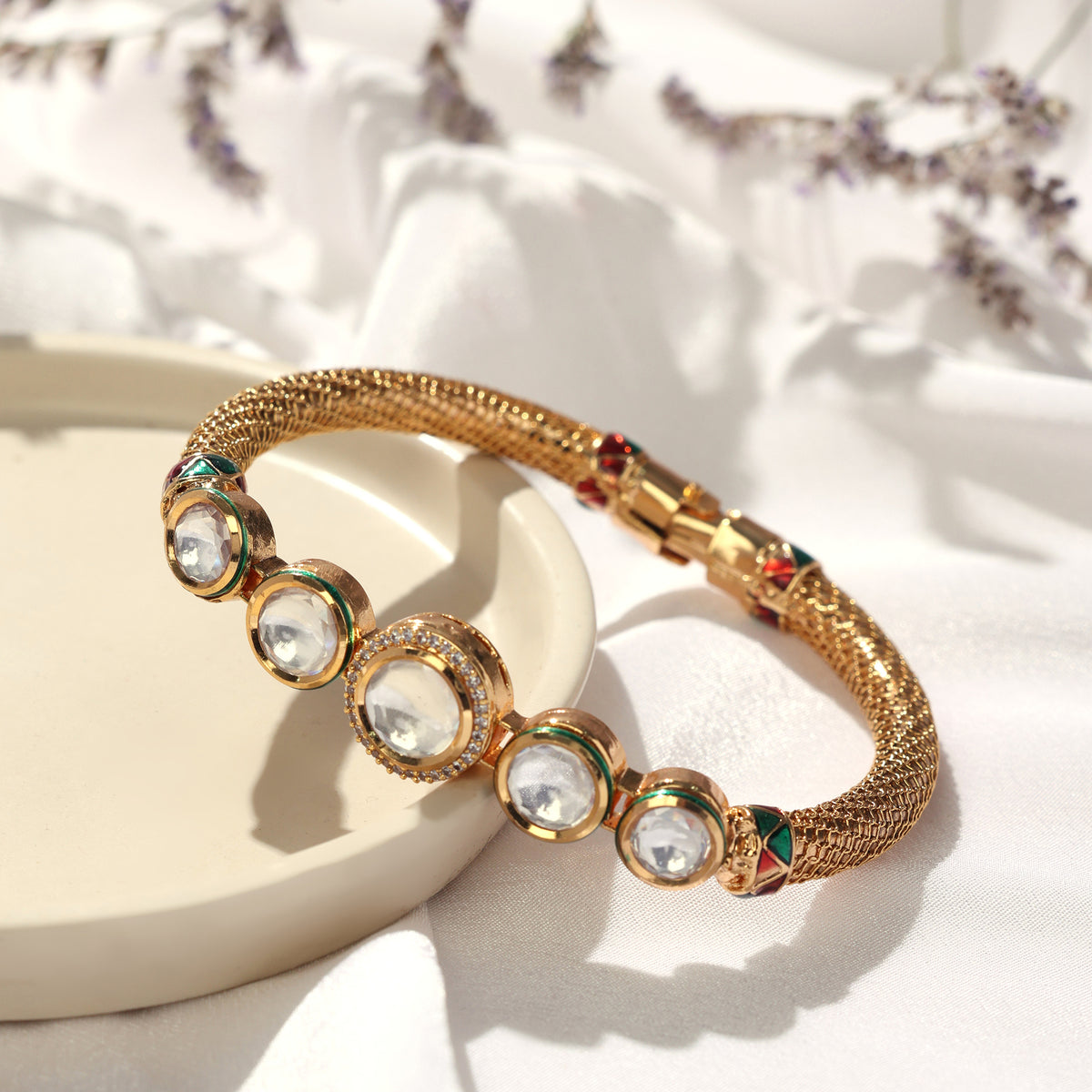 REGAL MESH PREMIUM KUNDAN BRACELET
