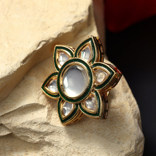 FLORAL KUNDAN STATEMENT RING