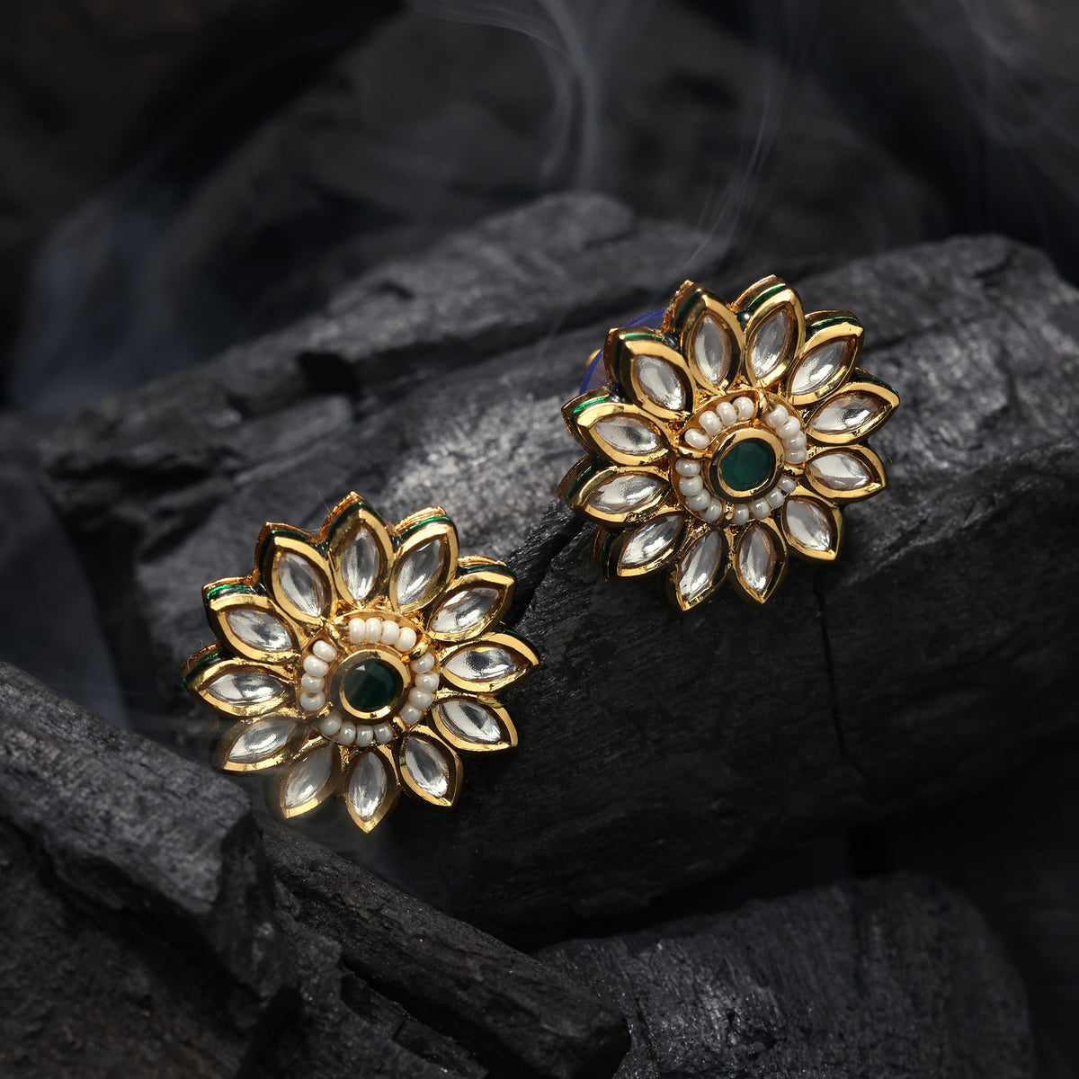 EMERALD HALO EARRINGS