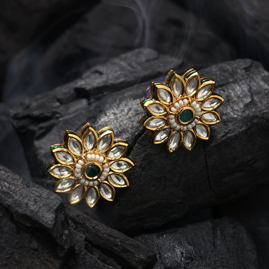 EMERALD HALO EARRINGS