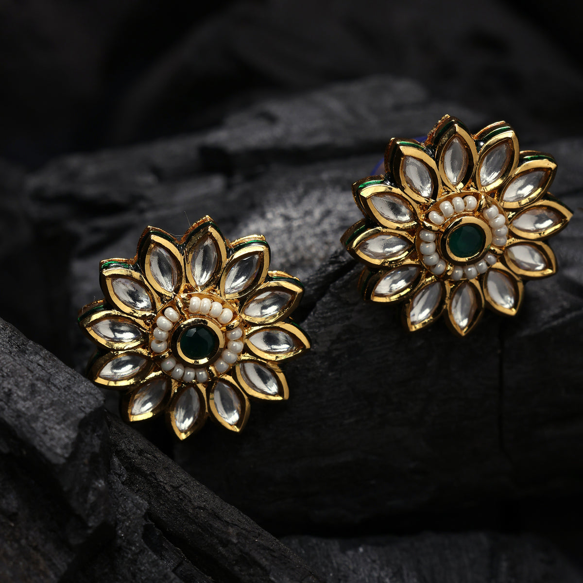EMERALD HALO EARRINGS