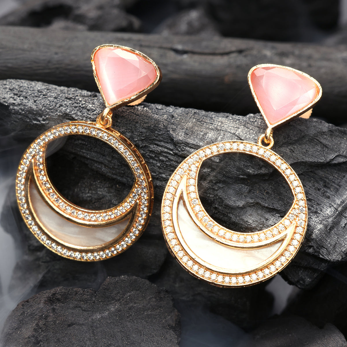CELESTIAL ROSE CZ EARRINGS