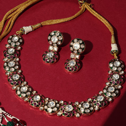 RAJWADA KUNDAN POLKI PHOOL SET