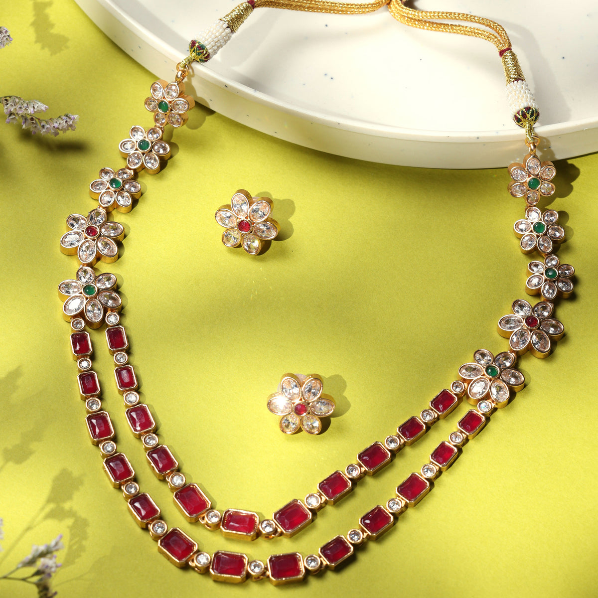 ZEHRA CASCADE KUNDAN CZ NECKLACE