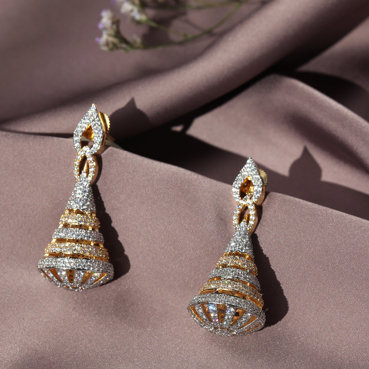 SVARNA DHARA-THE CASCADE OF LIGHT EARRINGS