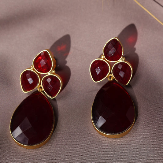 RAGA GARNET DROP EARRINGS