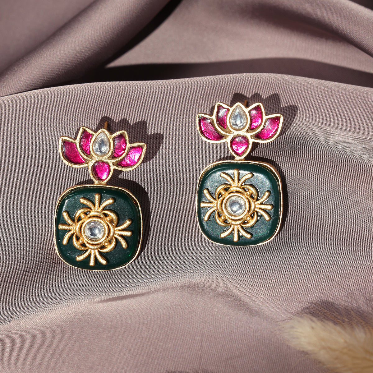 PADMA SHRINGAR CZ ENAMEL DROPS