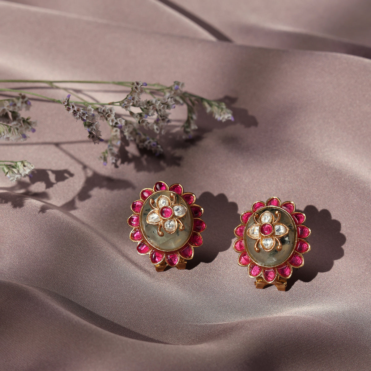 NOOR CZ BLOOM STUDS