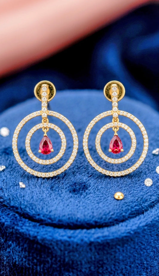 RUBY HALO CZ HOOPS