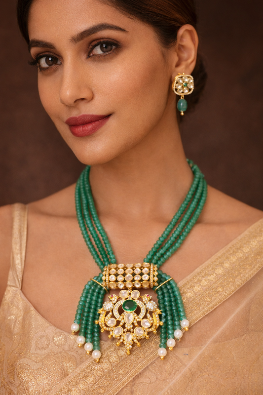 EMERALD ROYALE MOISSANITE CASCADE NECKLACE SET