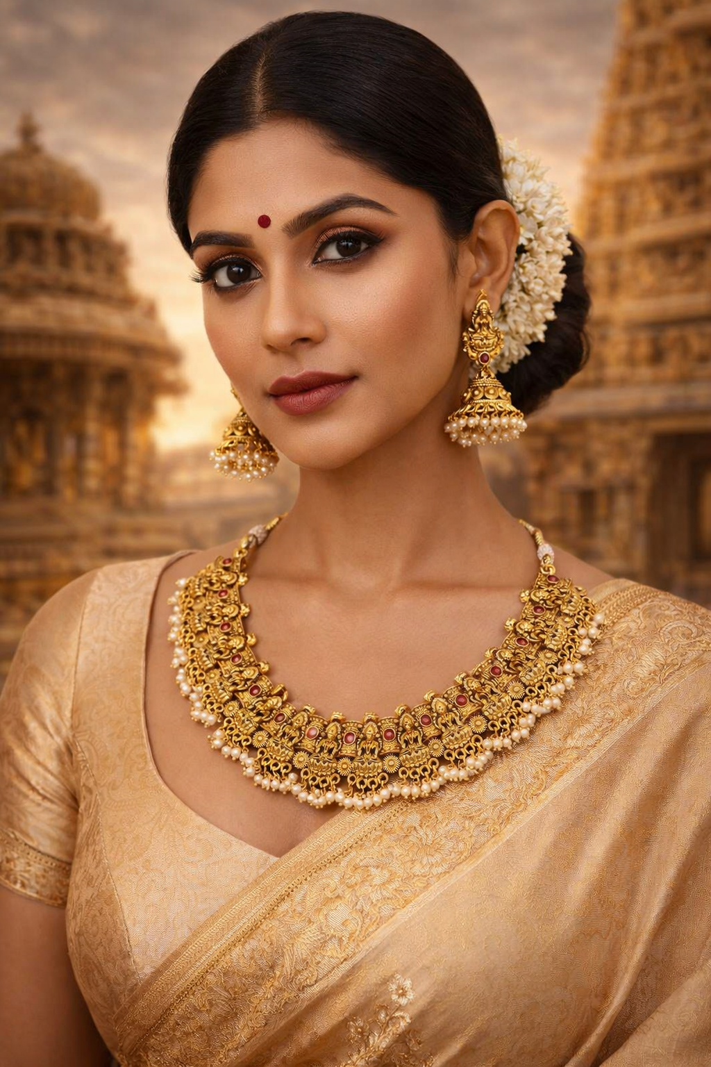 RAJESHWARI TEMPLE HERITAGE NECKLACE SET
