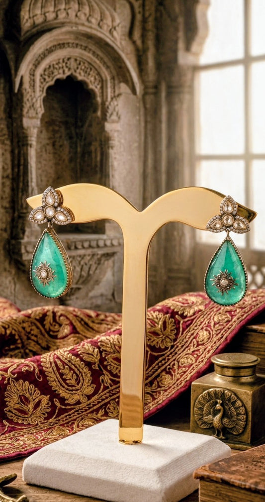 EMERALD STARFALL CZ EARRINGS