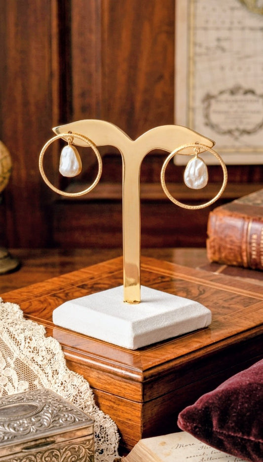 PEARL WHISPER HOOP EARRINGS