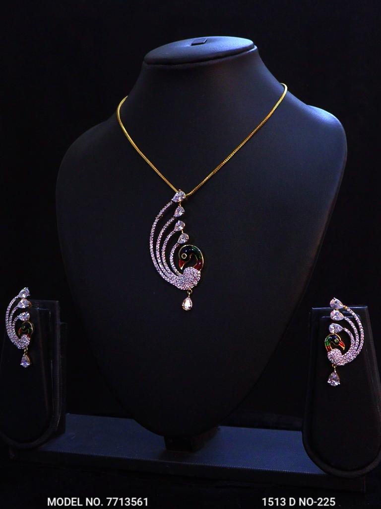 PREMIUM CZ PEACOCK NECKLACE SET