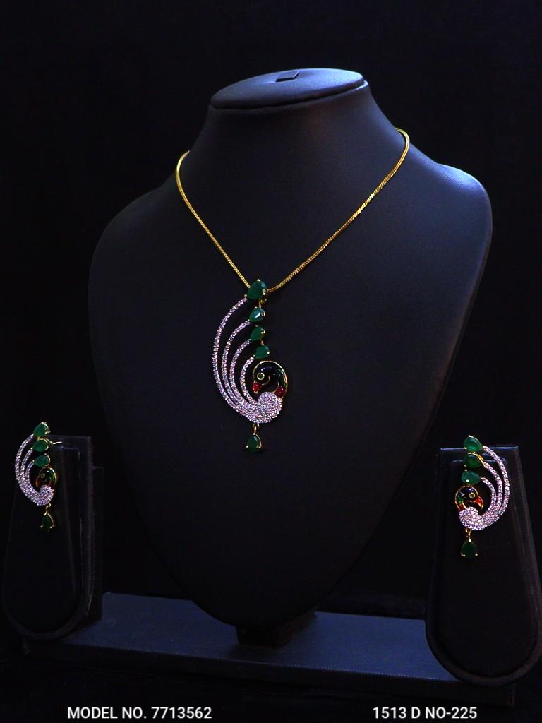 PREMIUM CZ PEACOCK NECKLACE SET