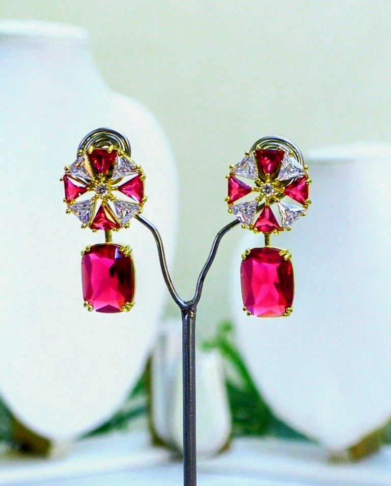 SCARLET MAJESTY CZ EARRINGS