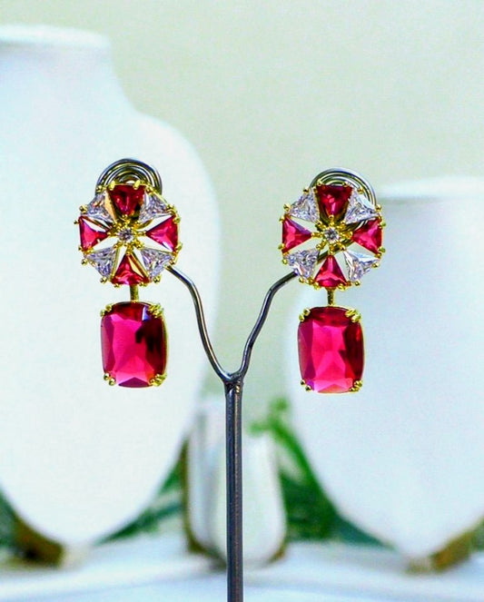SCARLET MAJESTY CZ EARRINGS