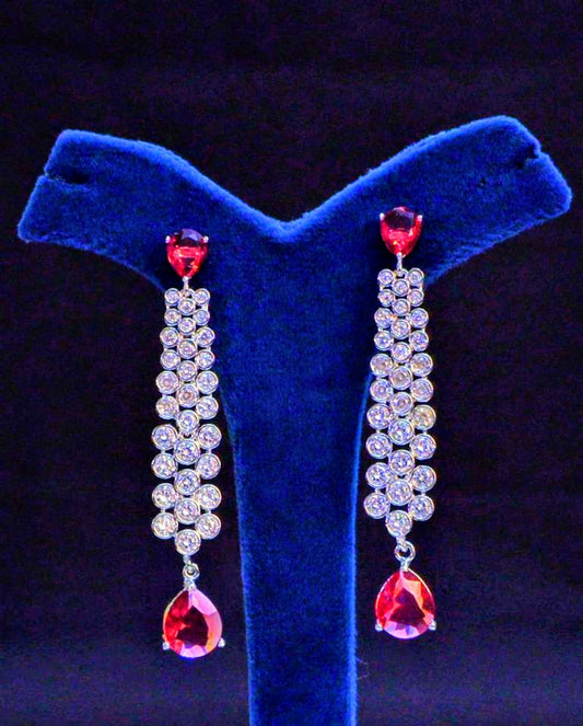 CRIMSON RADIANCE CZ EARRINGS