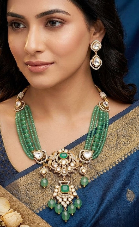 EMERALD CASCADE MOISSANITE PENDANT NECKLACE SET