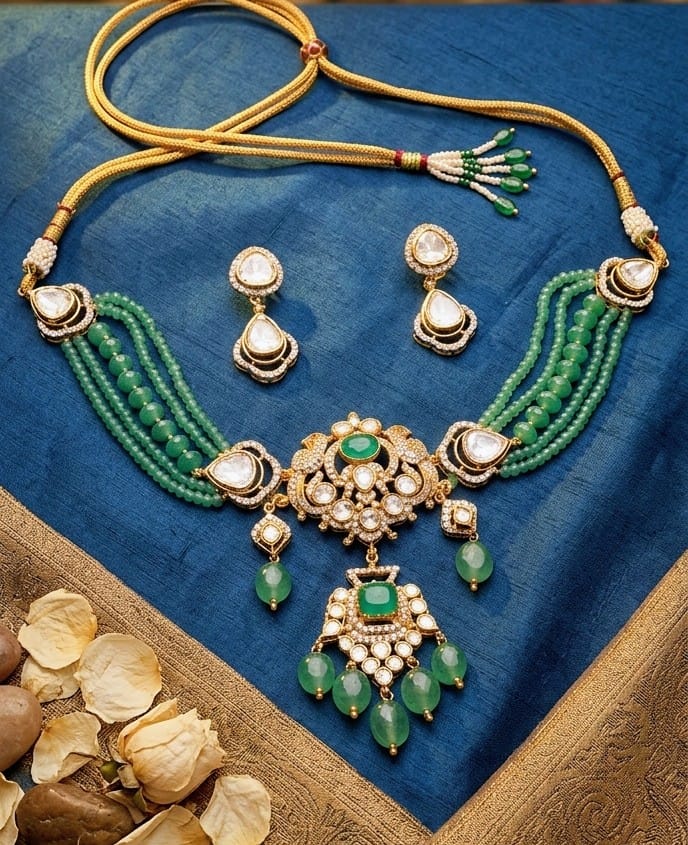 EMERALD CASCADE MOISSANITE PENDANT NECKLACE SET