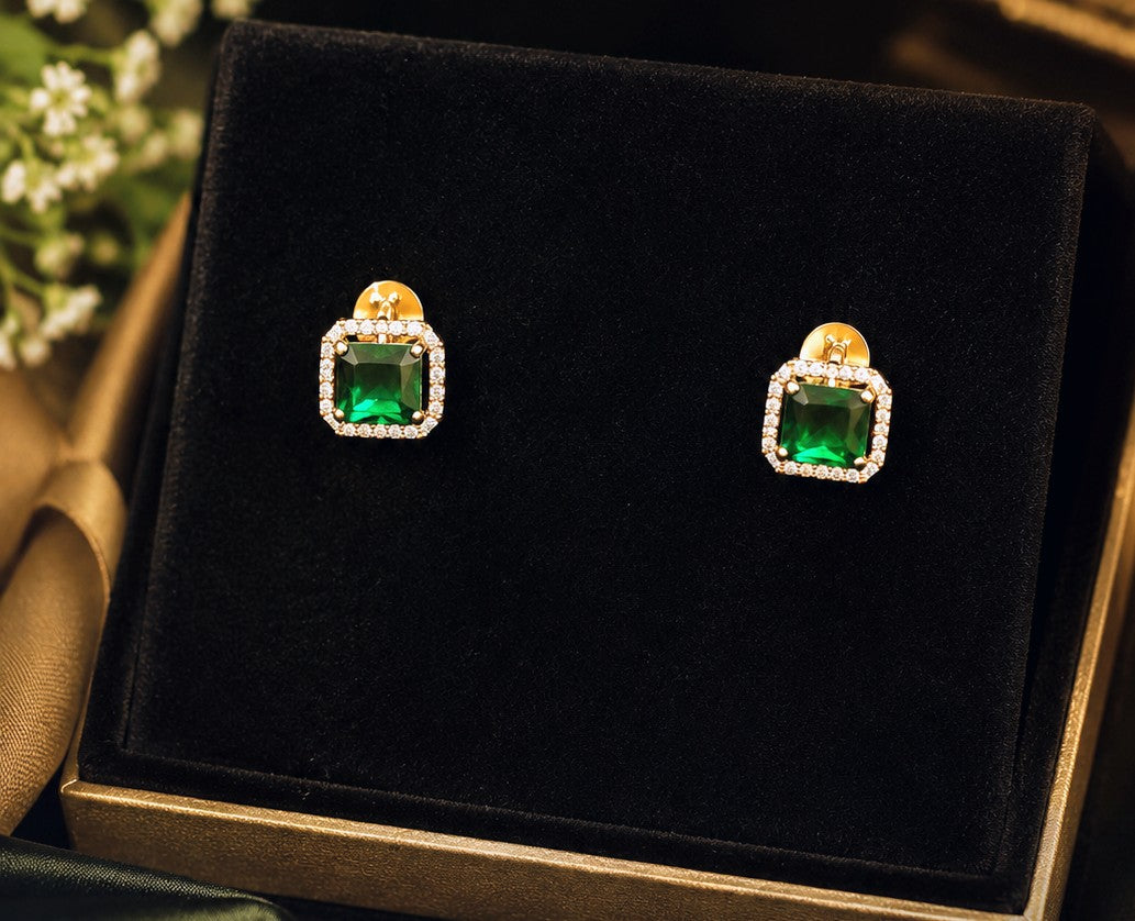 EMERALD AURA CZ EARRINGS
