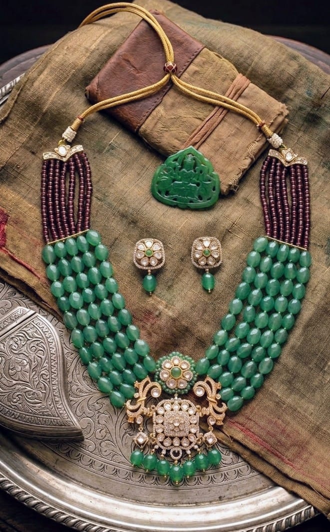 EMERALD ROYALE HERITAGE MOISSANITE NECKLACE SET