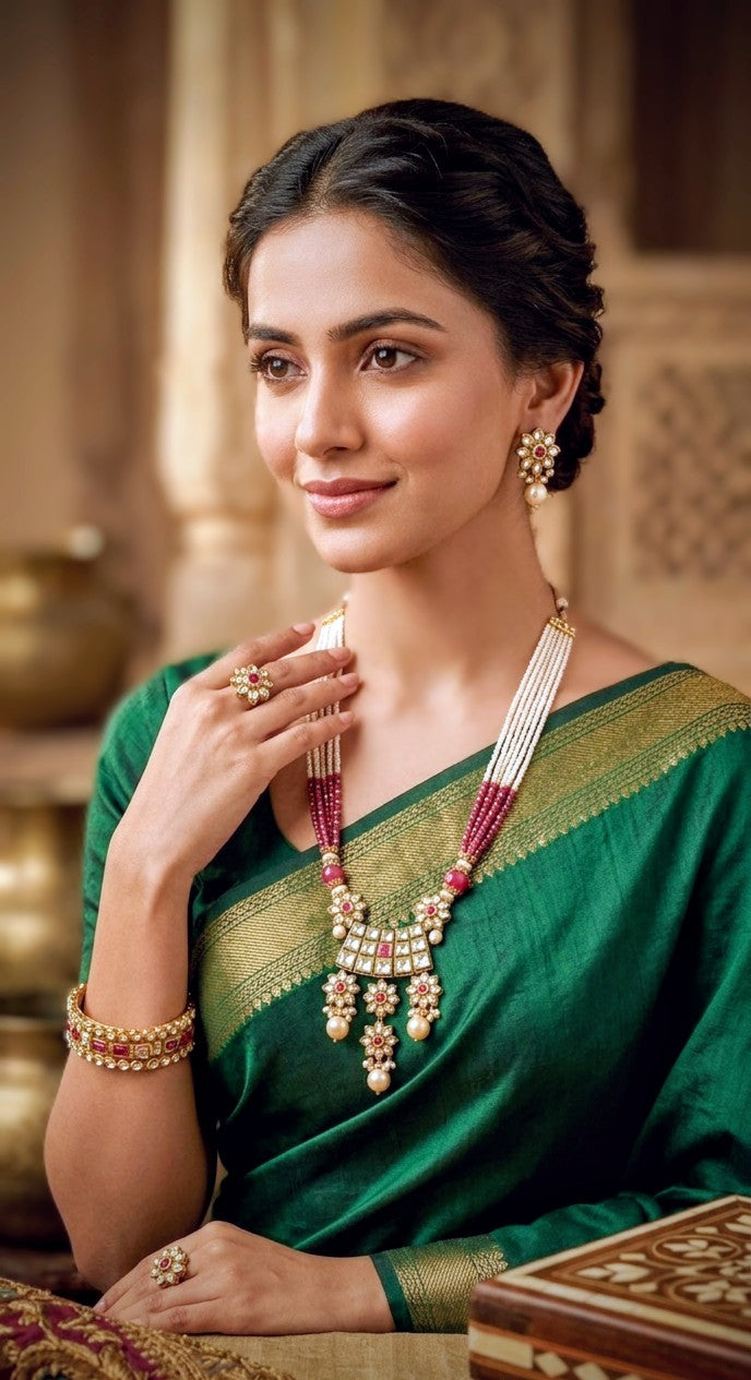 RAJWADI KUNDAN ROYAL NECKLACE SET