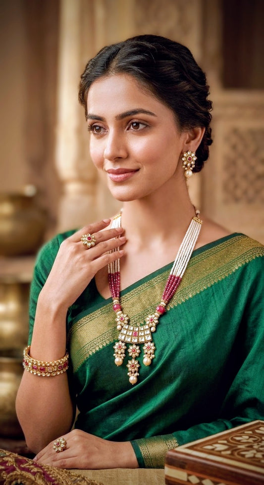 RAJWADI KUNDAN ROYAL NECKLACE SET