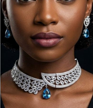 Leaf Choker & Earrings Set