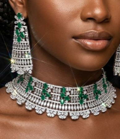 Choker Necklace &  Earrings Set