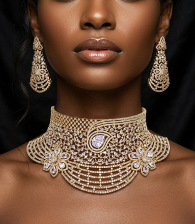 Bridal Choker Necklace  Set