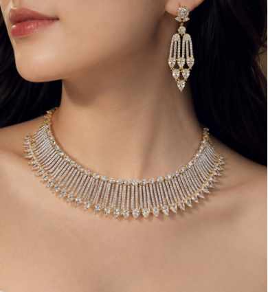 Choker Necklace & Drop Set
