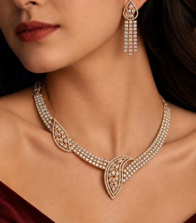 Motif Necklace & Earrings Set