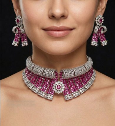 Statement Choker Necklace & Earrings Set