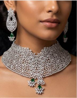 Floral Collar Necklace & Earrings Set